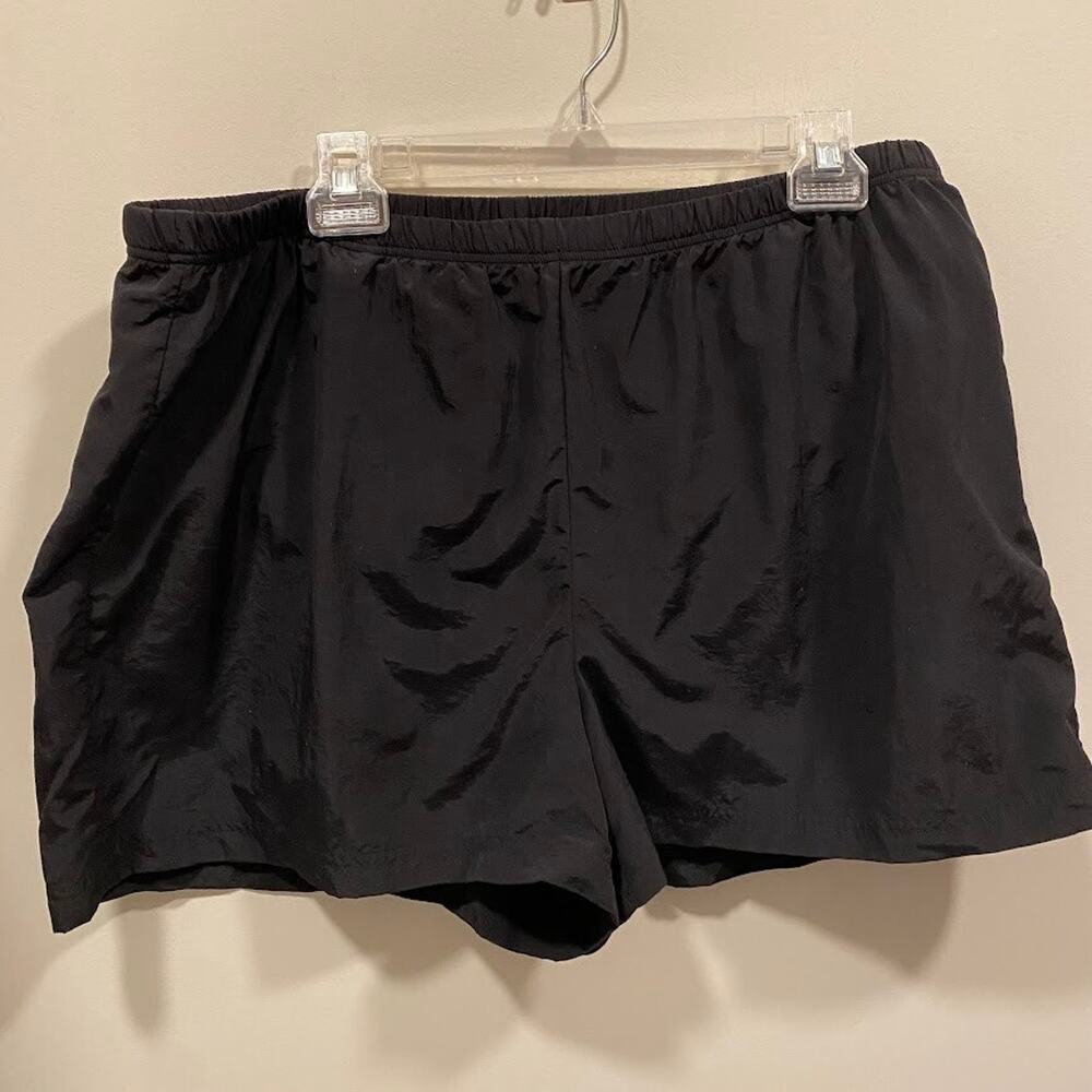 Lands' End Womens Size 18 Black Swim Shorts Lined Pockets Quick Dry Modest Cover